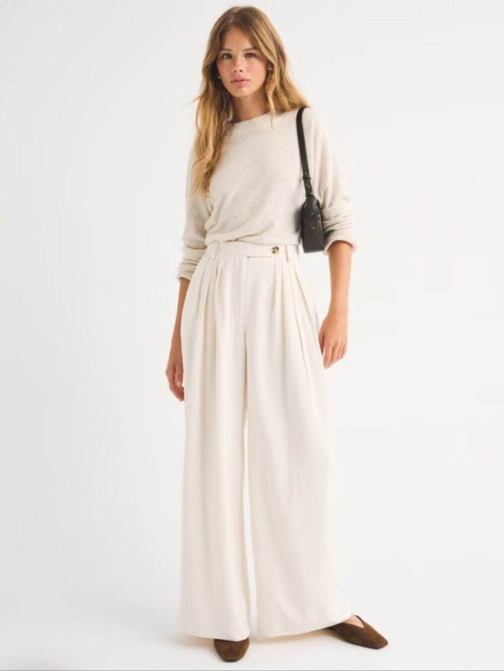 ❤️ ABERCROMBIE & FITCH TAILORED CREPE HIGH-RISE WIDE-LEG PALAZZO PANTS, 2S